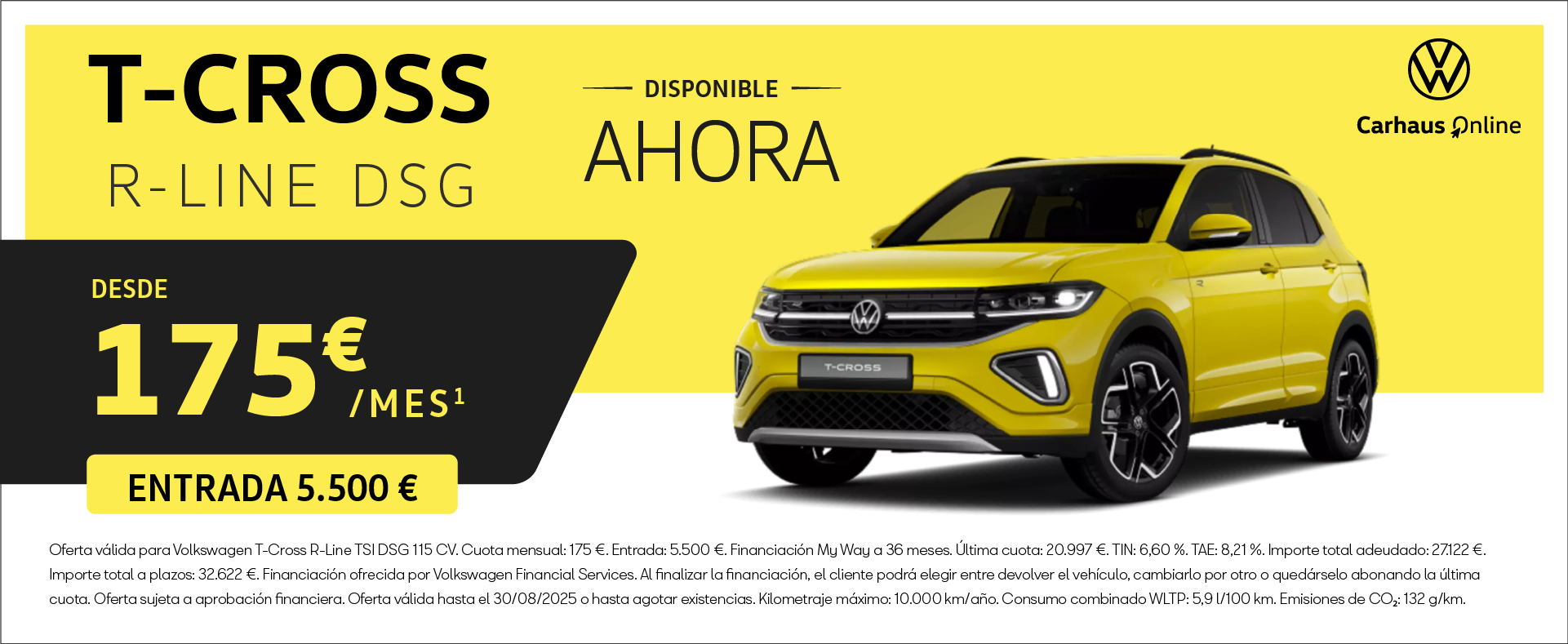 ¡Promoción Stock! T-Cross R-Line desde 175€/mes*